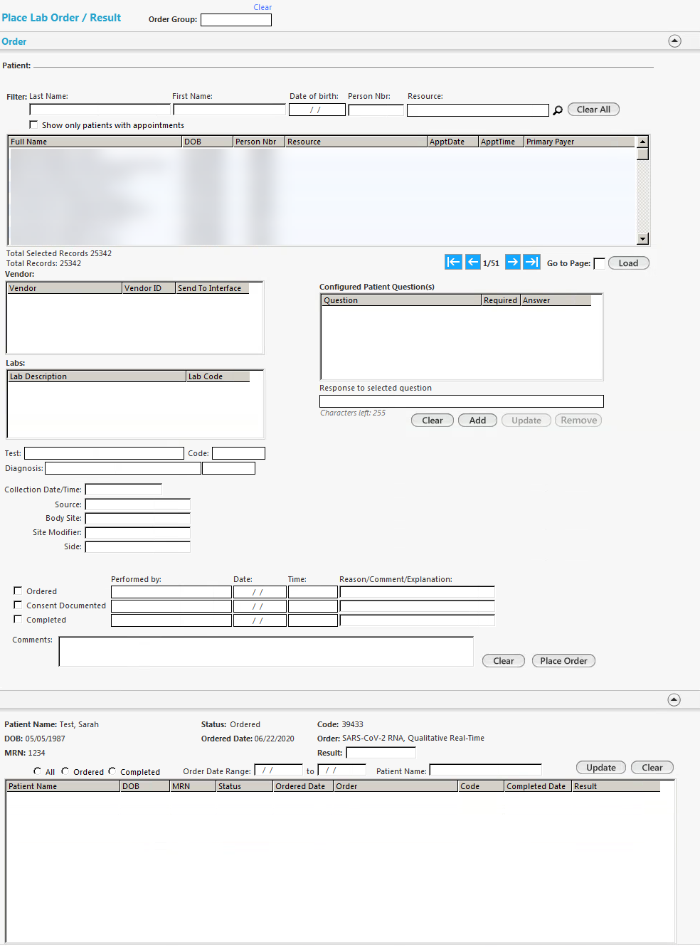 laboratory results template